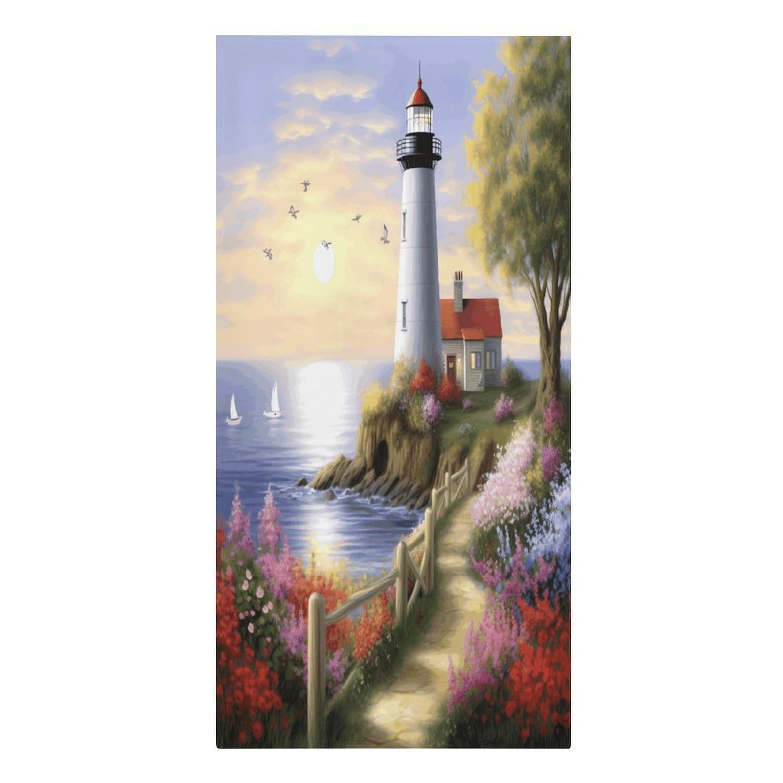 VstaDank Lighthouse Diamond Painting Beach Towels 30"x61" Microfiber Super Absorbent Large Bath Towels Cozy Soft Swim Travel Towel Quick Dry Thin Pool Towel Beach Accessories for Outdoor Adult