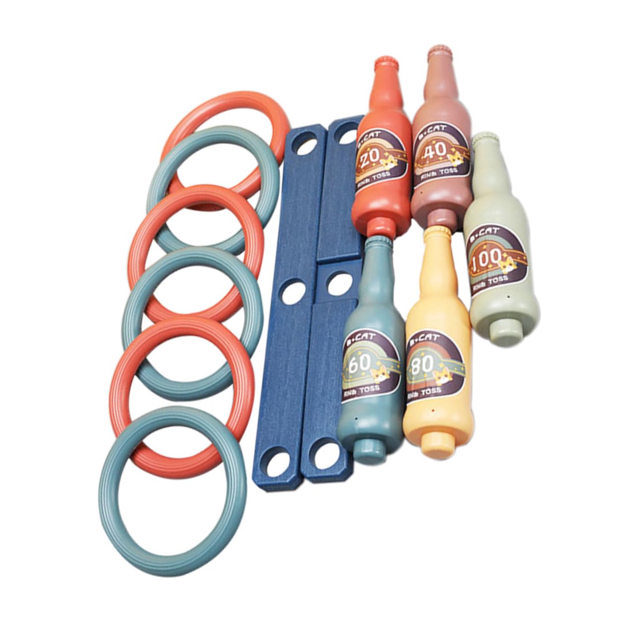Mikikit Educational Bottle Ring Tossing Toy Ring Tossing Game for Boys and Girls Plastic Material Enhance Coordination