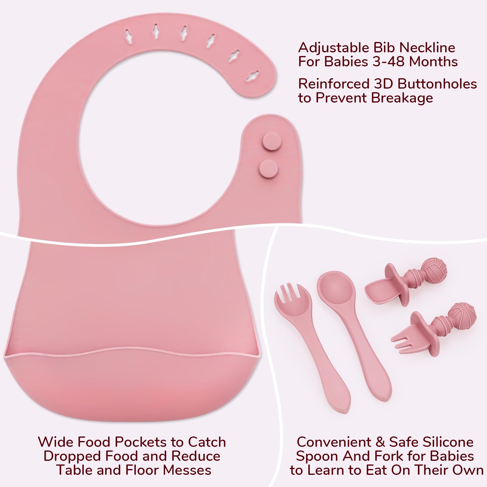 comeder Baby Weaning Set, 10 Pcs Silicone Feeding Bowl & Spoon Set for Toddlers BPA-Free - Image 4