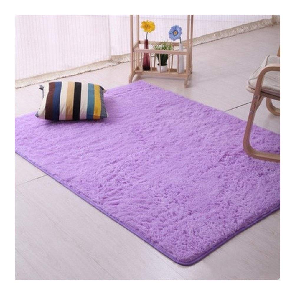 Gu3Je Shaggy Carpet,High Pile Rug for Living Room,Cozy And Soft Area Rug Ideal (Color : Light purple, Size : 80cm*200cm)