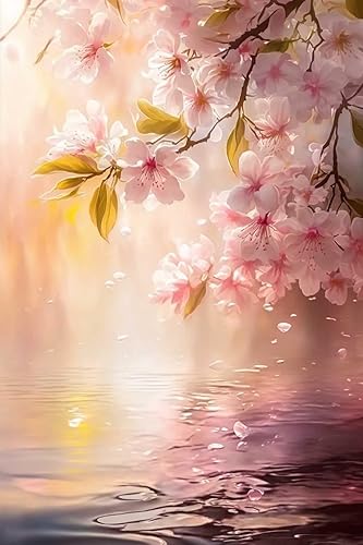 Miniatura 1 de Rompecabezas de 1000 piezas para principiantes, rompecabezas de madera de mar con flor de cerezo rosa, tómate el tiempo para tener una sensación de