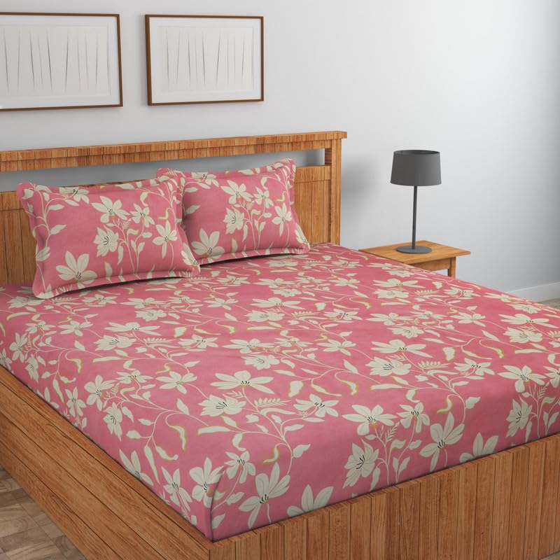 NEW LEAF Cotton Flat Double Bedsheets with 2 Pillow Covers | Double Bed Breathable | Wrinklefree | Ultrasoft | 200 to 220 tc Floral | 90×90 Inches, Floral Black Grey NEW LEAF Cotton Flat Double Bedsheets with 2 Pillow Covers | Double Bed Breathable | Wrinklefree | Ultrasoft | 200 to 220 tc Floral | 90×90 Inches, Floral Black Grey