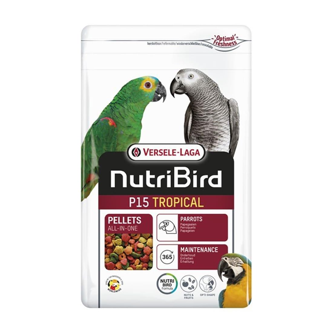Nutribird P15 Tropical 10 kg- Alimento de Mantenimiento para Loros y papagayos Multicolor 10 kg | Comida para pájaros | Alimento para Loros V22129
