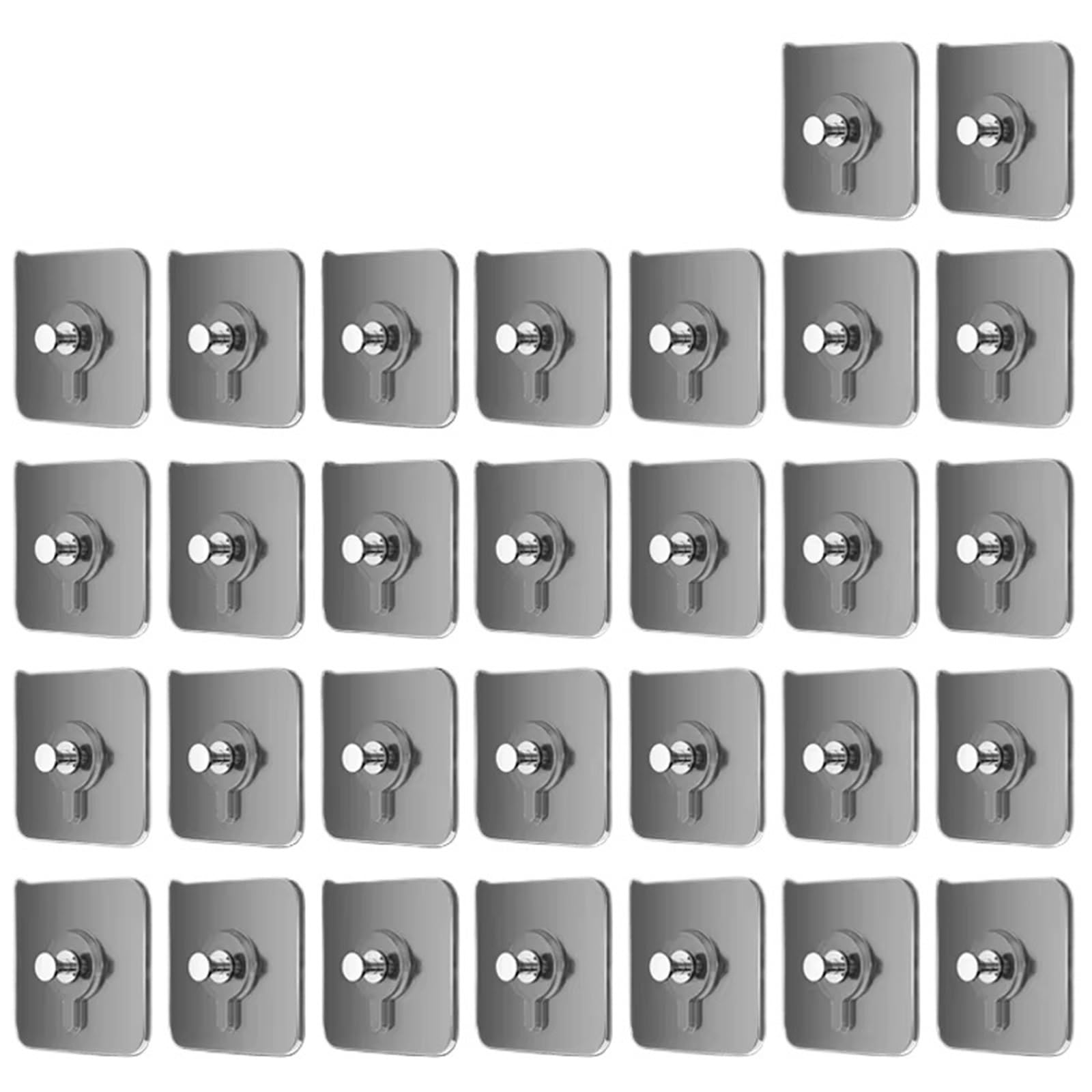 Mkyyioed 30Pcs White Adhesive Hooks 50/10Pcs Self-Adhesive Wall Hooks For Photo Frame Clock Strong Adhesive Transparent Nails Hook Hangers Hanging Nail Holders(30Pcs White)