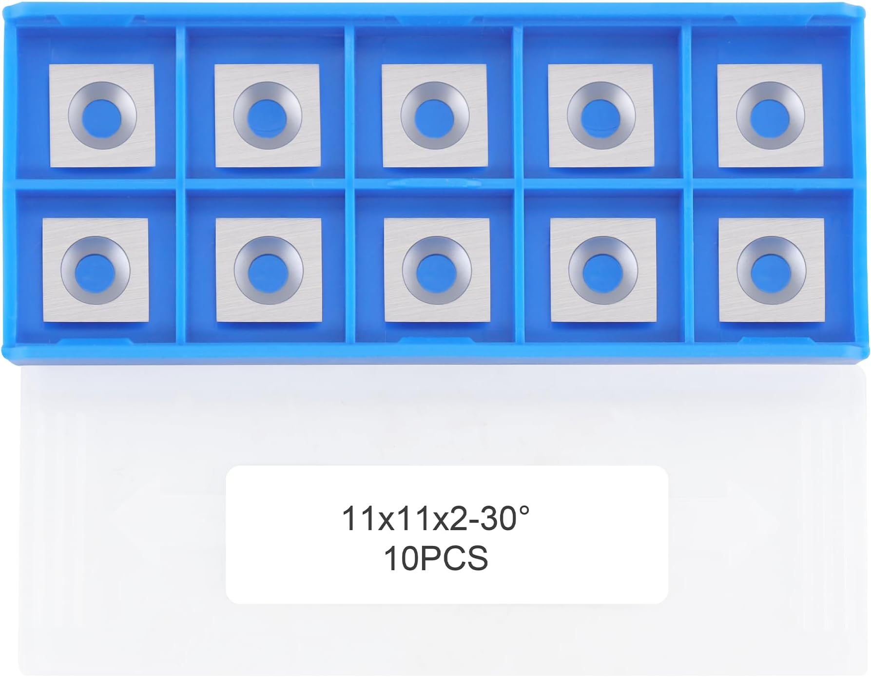 11mm Square Straight Carbide Inserts for woodturning, 11×11×2.0mm Replacement Cutter for Woodworking Fits Spiral Helical Planer Cutter Head or lathe Turning Tipped, 10pcs