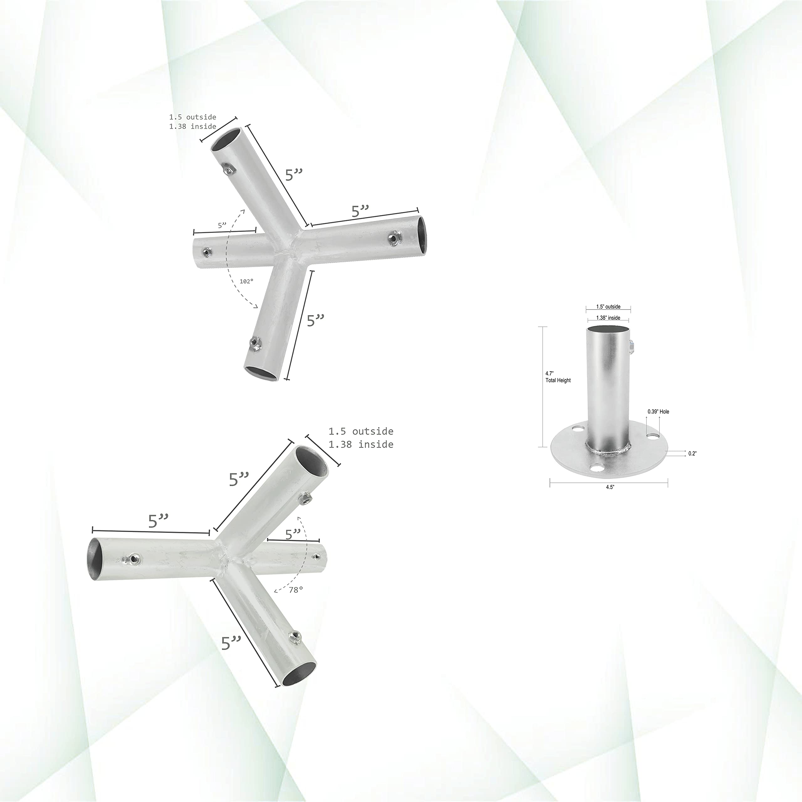 Simond Store Canopy Fittings Kit for 10’X 40’ Frame Slant Roof， Low