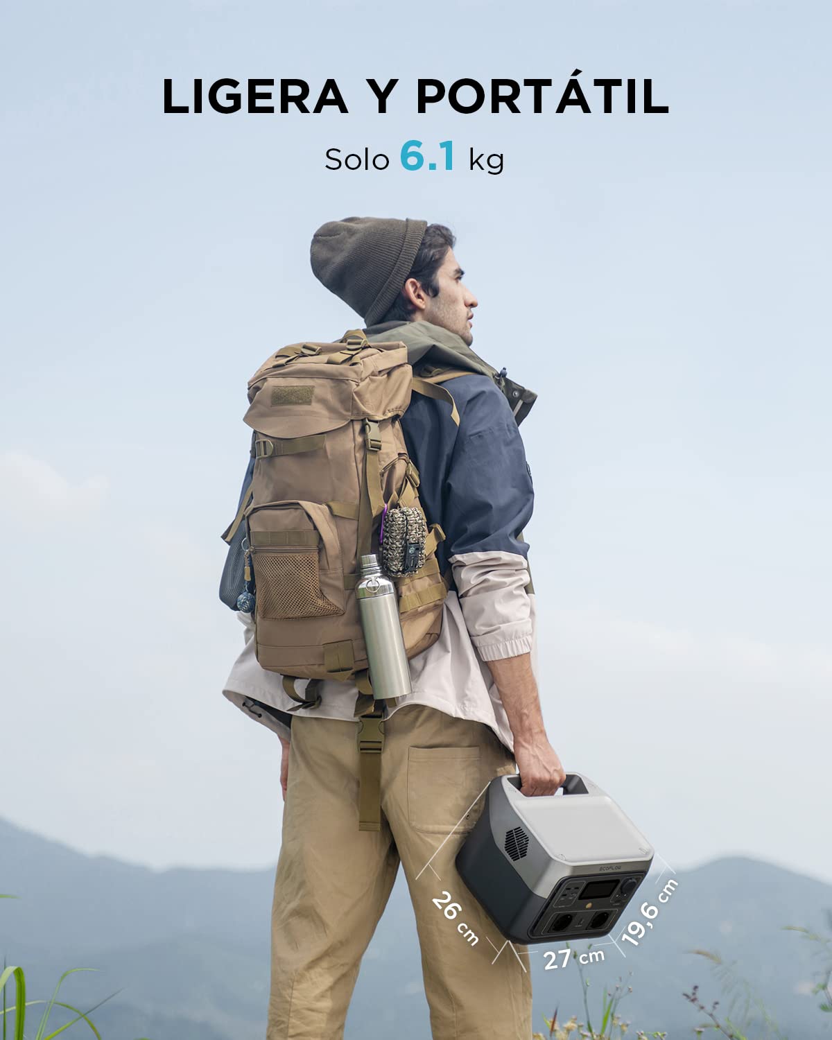 Estación de energía portátil EF ECOFLOW RIVER 2 MAX, batería LiFeP04 de 512 Wh, carga rápida en 1 hora, hasta 1000 W de potencia, generador solar para acampadas al aire libre/caravanas