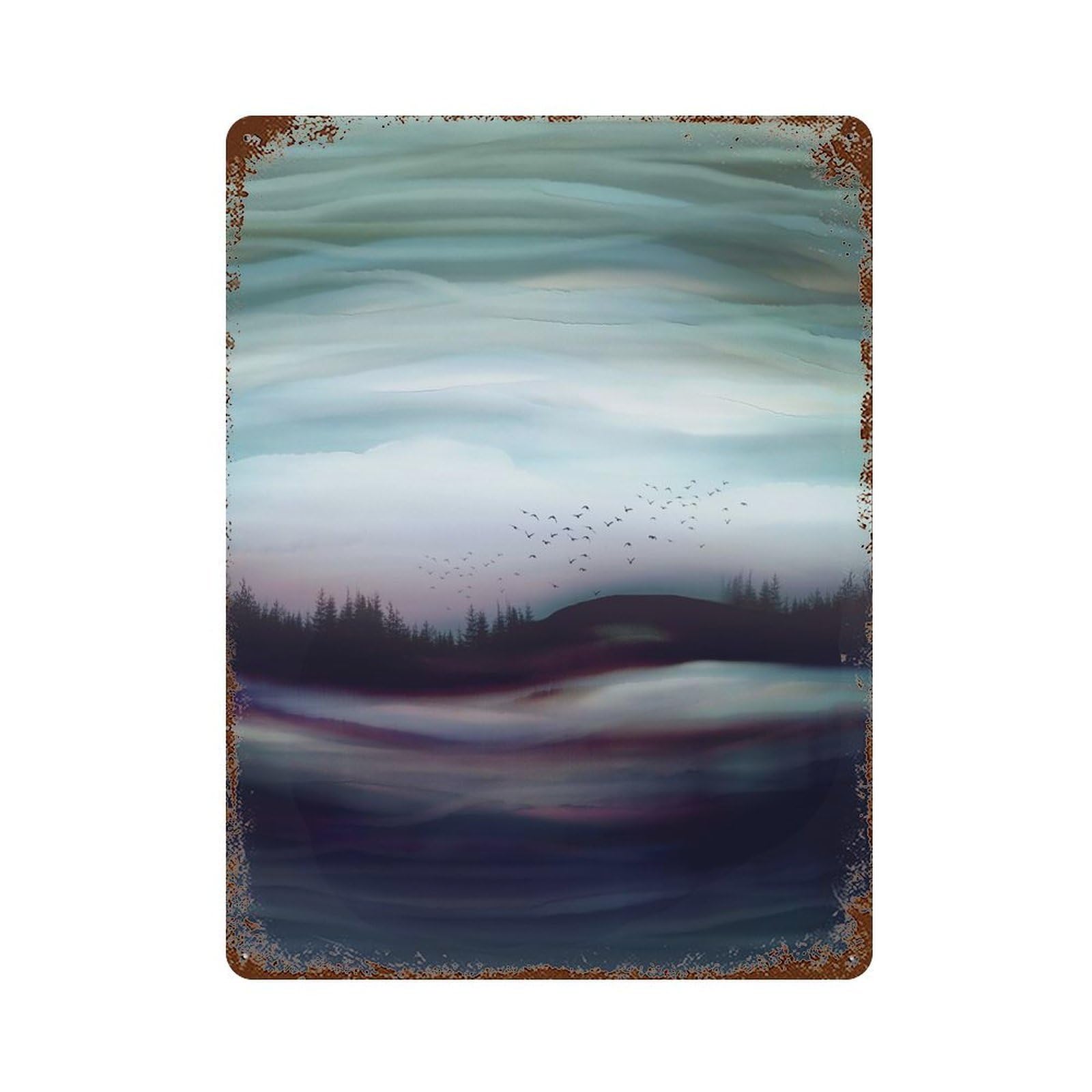Winter Dawn Decorative Tin Sign 15.7"x11.8", Shabby Chic Decor for Garage, Pub Or Kitchen