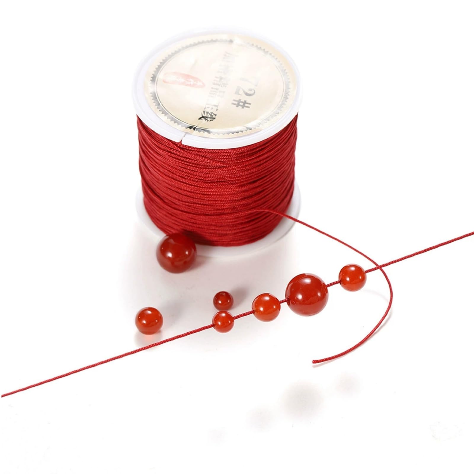 18 Farben 0.8mm Nylonschnur Über, 50m/Rolle,Nylon Perlenschnur Satinkordel,Beading String für DIY Schmuck Herstellung Freundschaft Armbänder Nähen