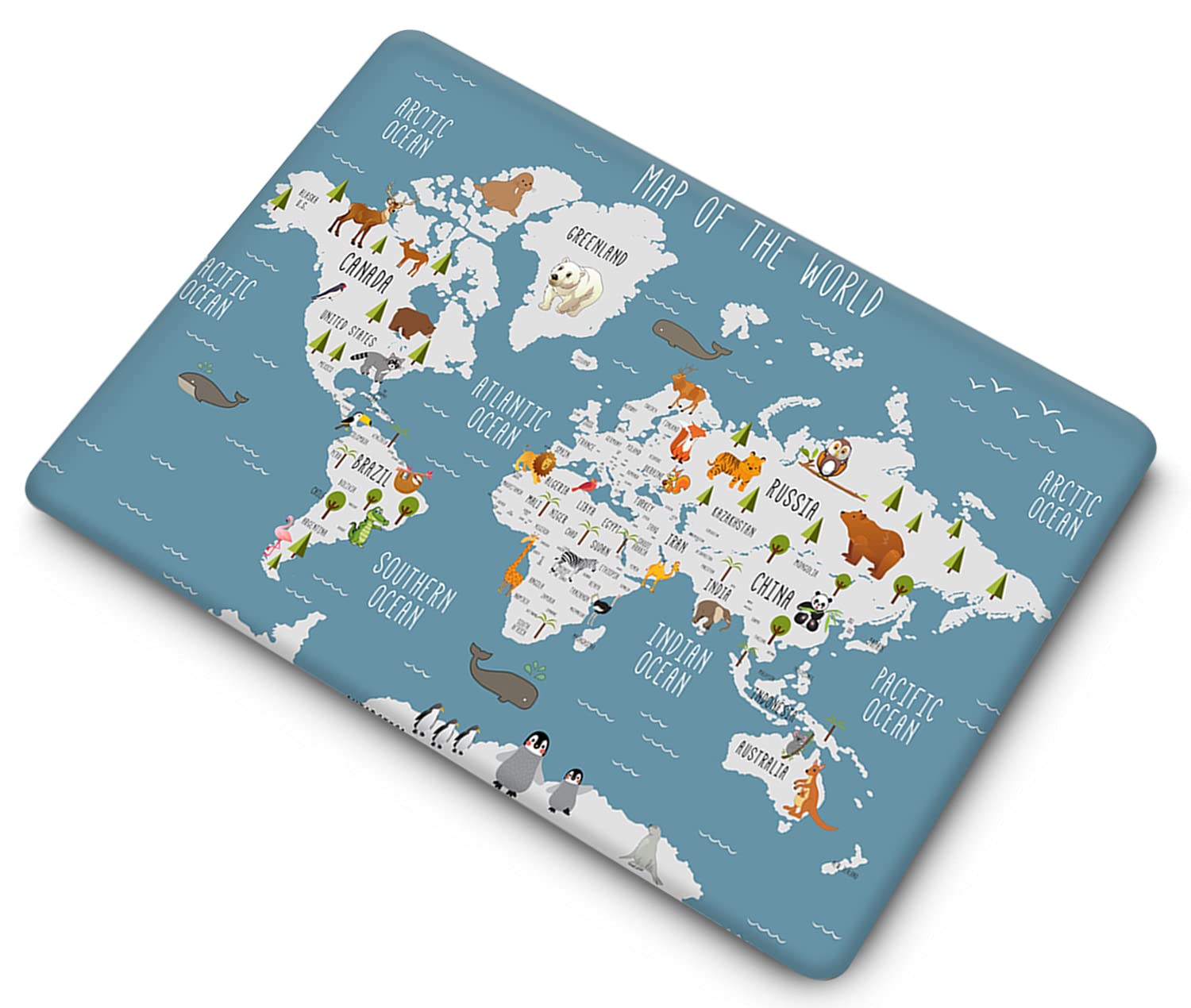 Coque Compatible avec MacBook Air 13,6 Pouces 2022 M2 Version A2681 avec Liquid Retina Display Touch ID, Étui Rigide Protecteur en Plastique, Carte du Monde