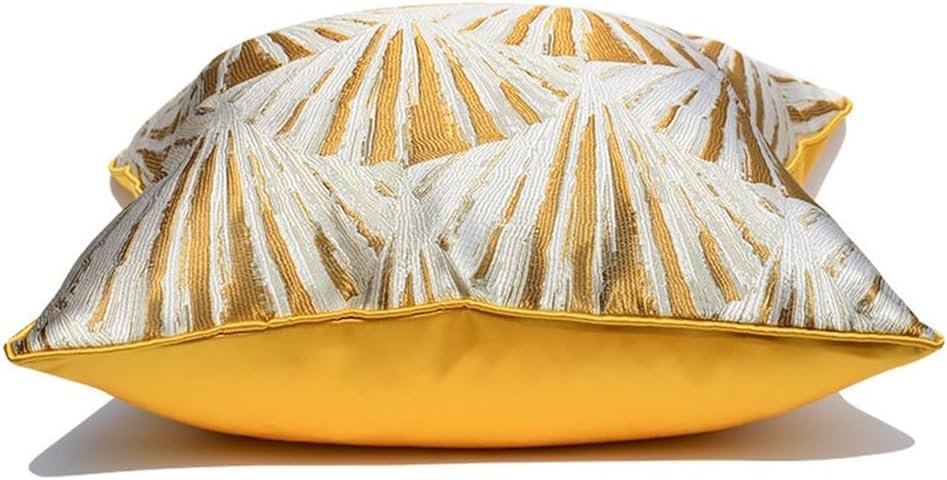 HBJWOV Living Room Sofa Pillow Cover Fan Model Golden Stripe Headboard Bedroom Cushion