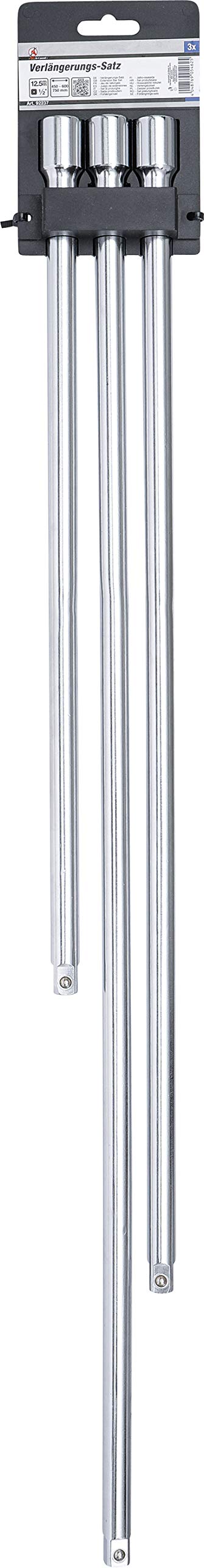 BGS Diy 92237 | Set di prolunghe | 12,5 mm (1/2") | 450 / 600 / 750 mm | 3 pz.