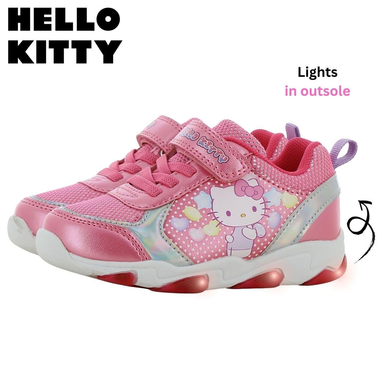 Leomil Hello Kitty Zapatillas con Luces Niña | Zapatos con luces para niñas, Ligeros y cómodos, Ideal para la escuela y el tiempo libre, Sanrio, Regalo para Niños