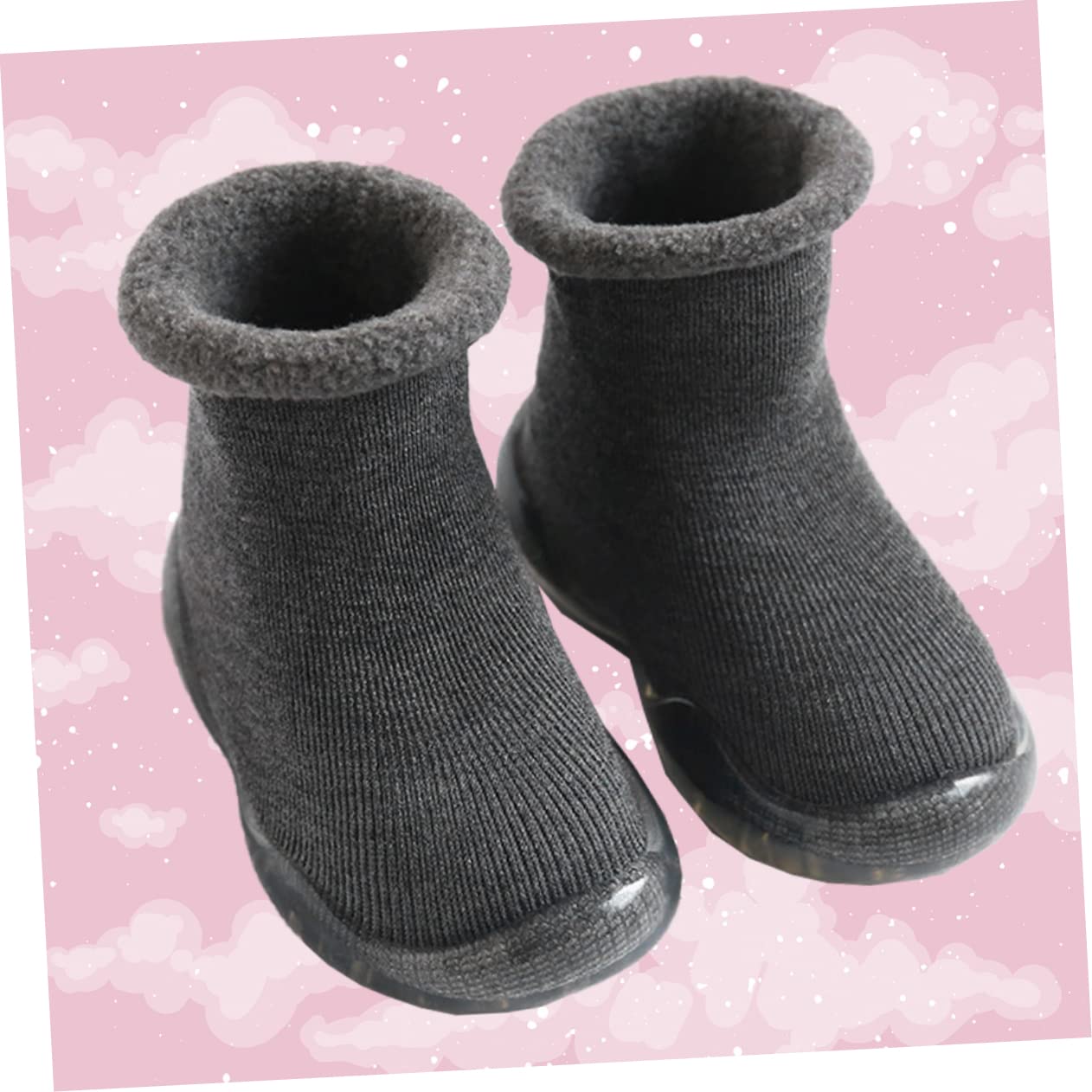ABOOFAN 3stücke Babysocken Mit Antirutsch-Sohle Warmhaltende Lauflernsocken Für Kleinkinder rutschfeste Atmungsaktive Socken Für Winter Innensohlenlänge