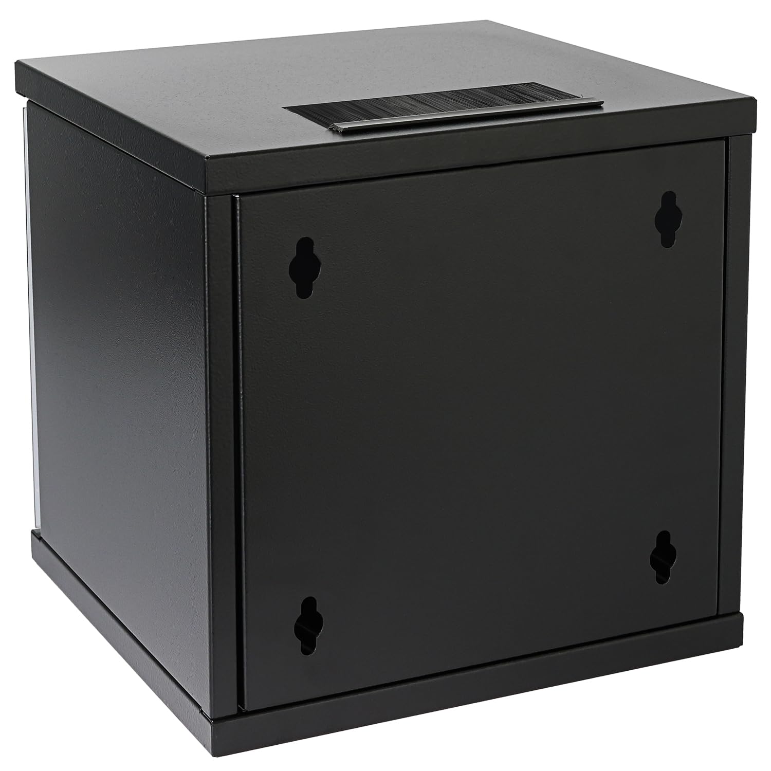 HMF 63406-02 Armoire réseau, Armoire Serveur 10 Pouces | 6 U | 300 mm de Profondeur | Entièrement montée | Porte vitrée | Noir