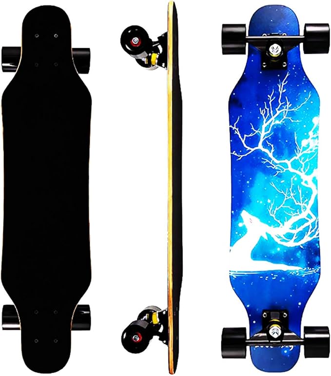 31in short Longboard Cruiser Skateboard Decks 31"x8" Pro Complete SkateBoard with 7 Layers Maple Wood for Beginners Kids Teens