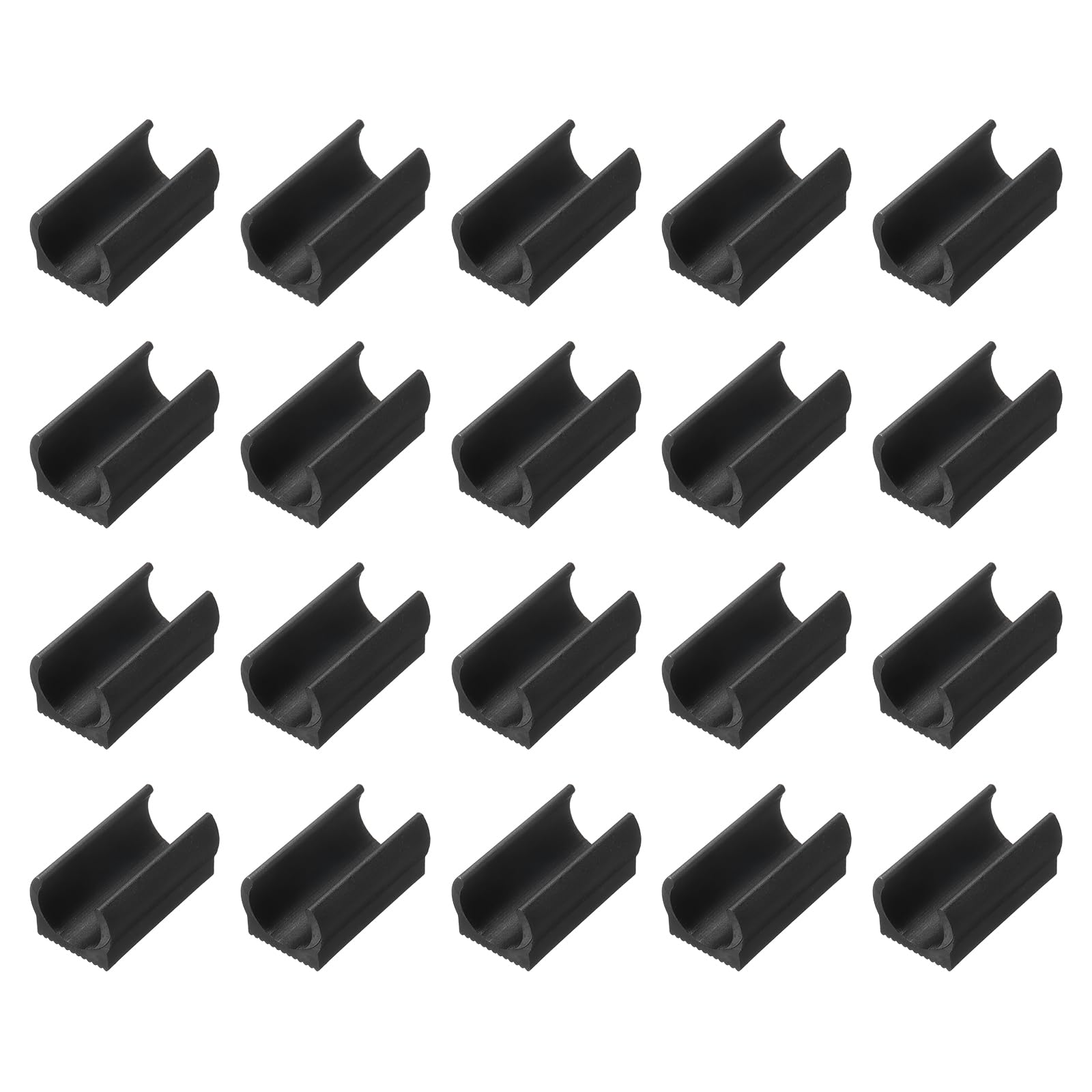 uxcell 20 Pcs Chair Foot O Shaped Floor Glides, 40mm Plastic Chair Leg Caps, Non-Slip Chair Foot Pads for Chair Legs Black