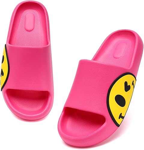 Sandalias para niñas y niños, sandalias para hombre para mujer, antideslizantes, de EVA, para interiores y exteriores, pantuflas de cara sonriente,