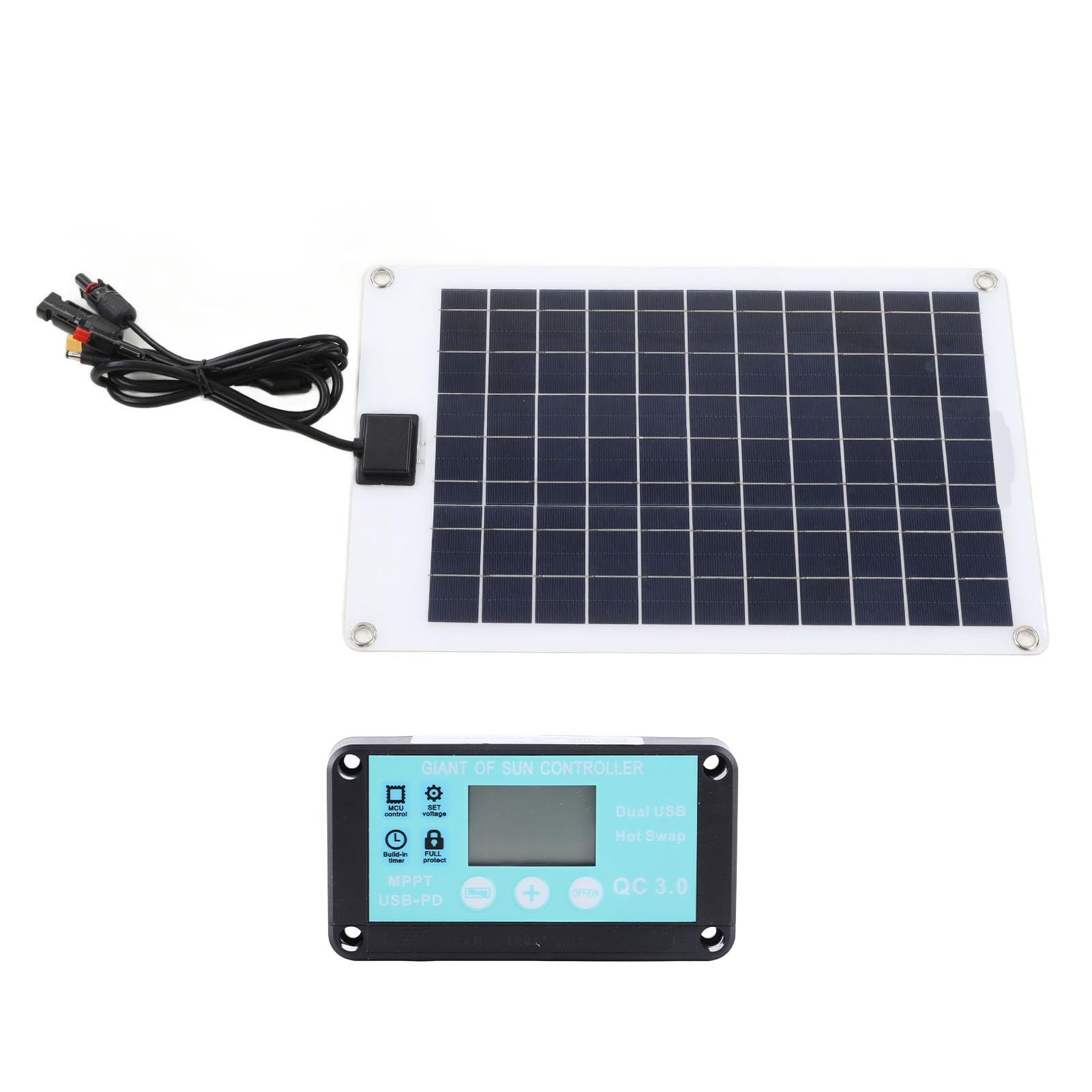 Pannelli solari a batteria da 50 pannelli con controller MPPT 100A, struttura per batteria da 12 V e apparecchiature di ricarica, peso ABS l per auto, barche, ATV