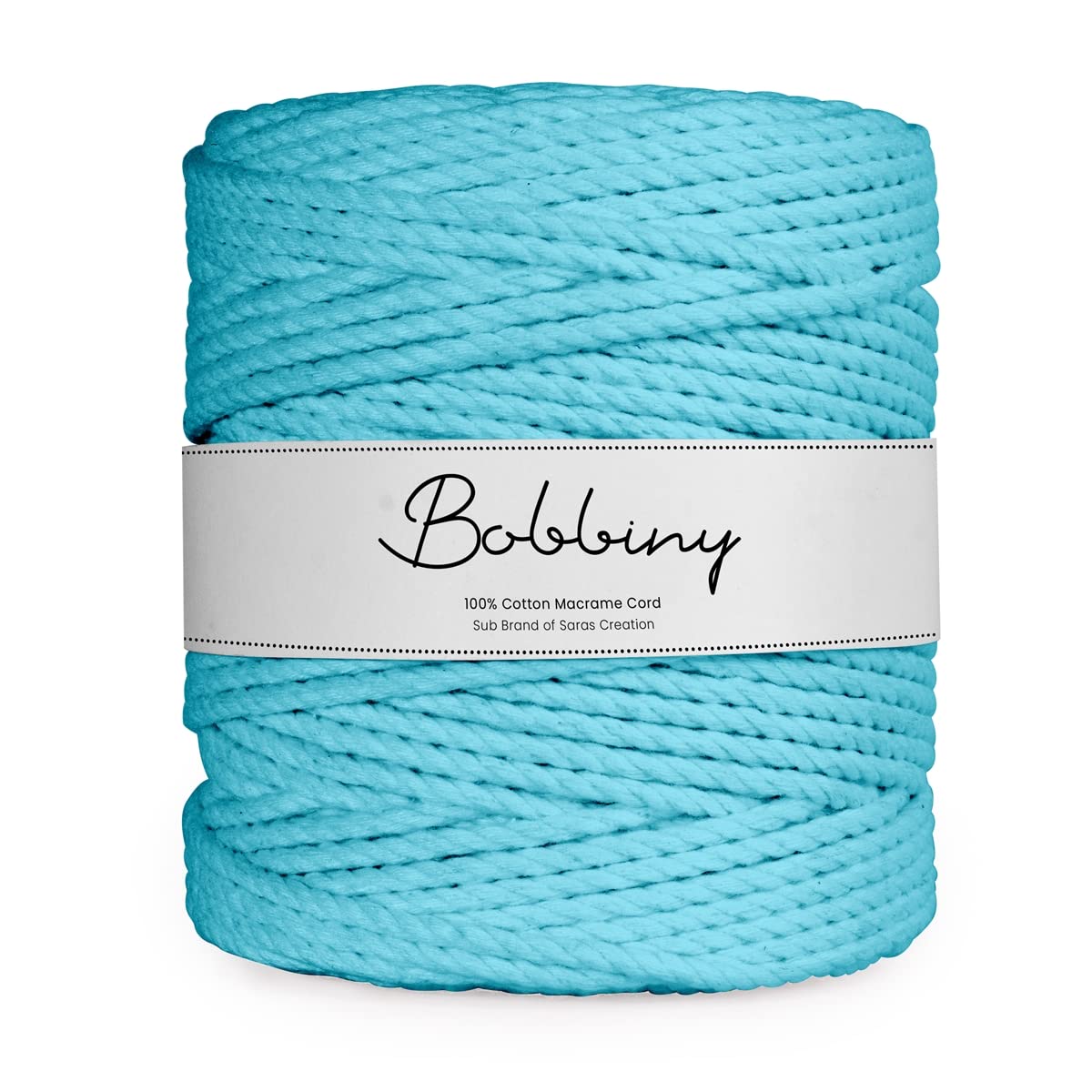Bobbiny | 3 Ply Twisted Macrame Cotton Cord Dori (Roll Packaging) Thread for Macrame DIY and Other Projects | Dark Sky | 4mm,100 Meter