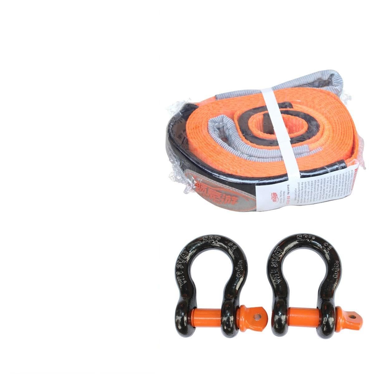 Cinturón de Remolque 5 M / 8 T, Cuerda De Remolque Automóvil, Correa de Remolque de Servicio Pesado 4x4, Para Automóviles/Vehículos Agrícolas/SUV/Barcos de Vapor, Con 2 Ganchos de Seguridad