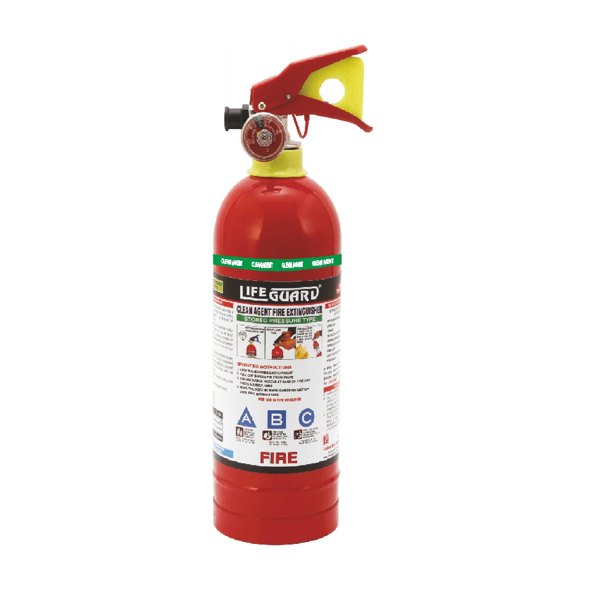 Lifeguard Clean Agent Fire Extinguisher Wall Mount Type LG-144 | 1 Kg Fire Suppression System | Commercial Industrial Safety Equipment | Wall Mounted Fire Protection Unit-image-0