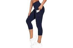 THE GYM PEOPLE Tummy Control Yoga Capris with Pockets