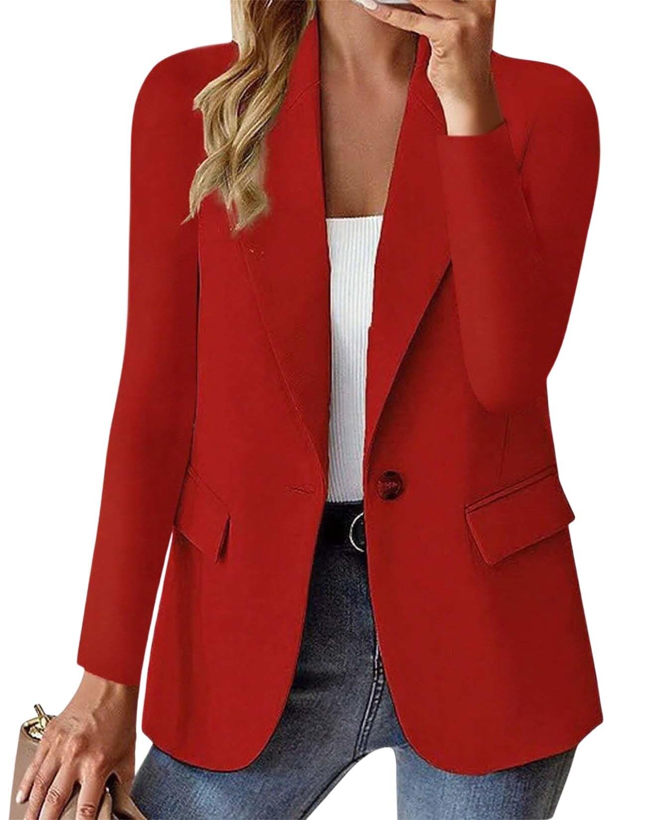 Blazers for Women Business Casual Long Sleeve Oversized Open Front Jacket Work Office Suit Blazer with Pockets