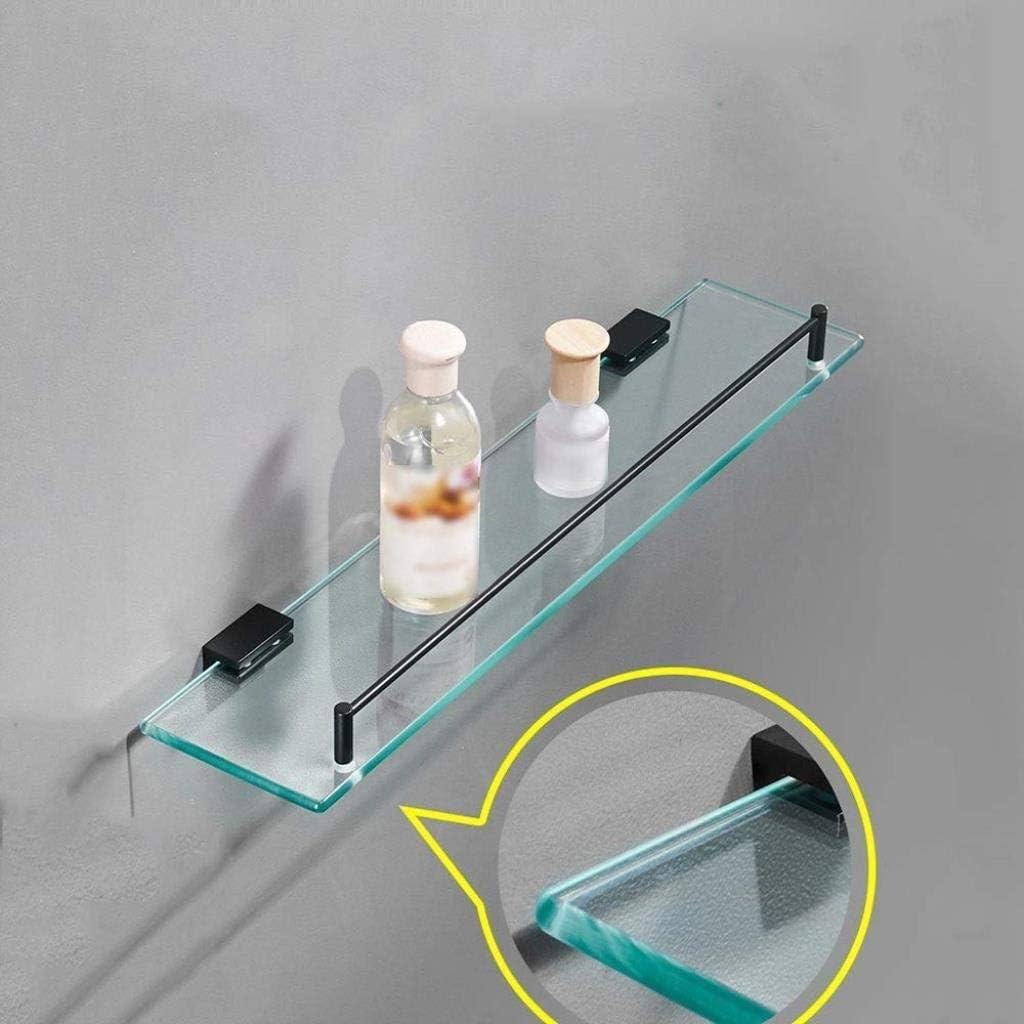 Shelf- Bathroom Glass Shelf Tempered Extra Thick Retangular Storage Organizer Wall Mount