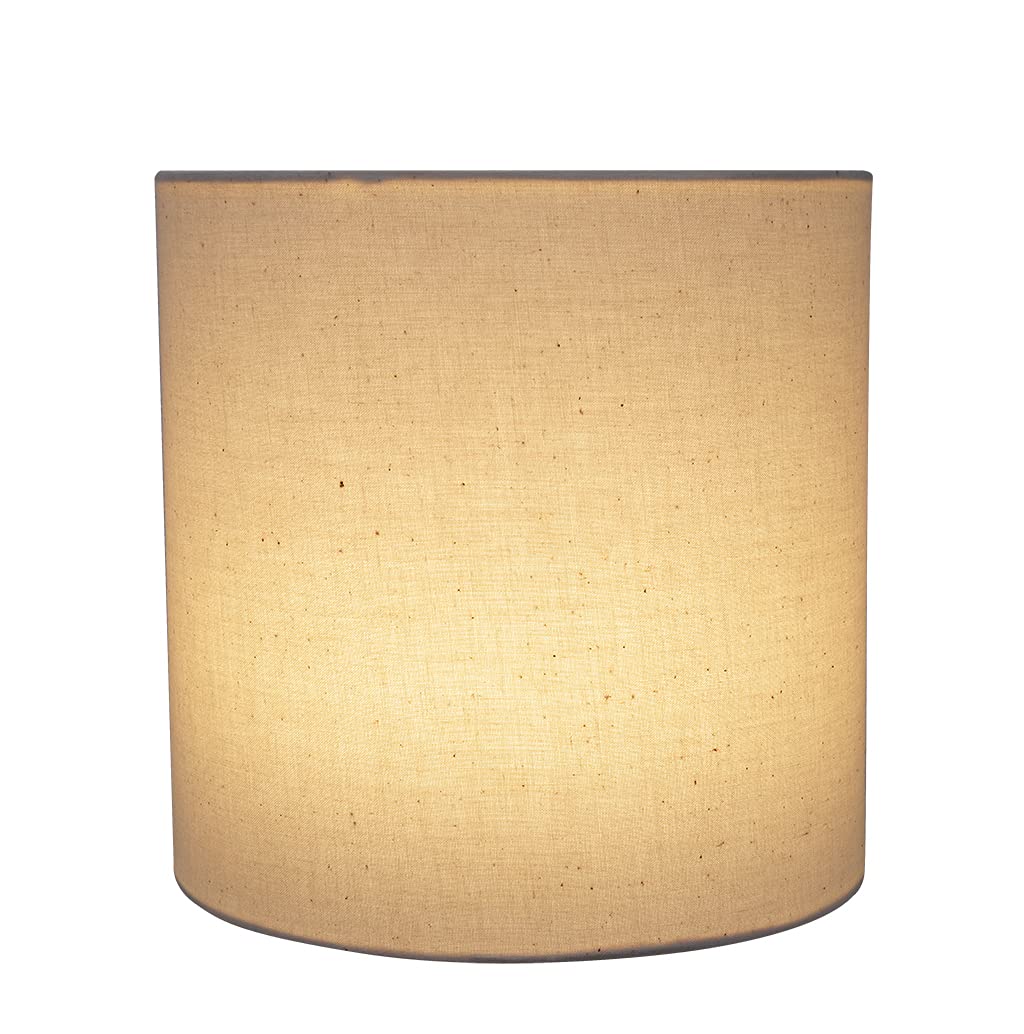 Aspen Creative 58303A, Drum Uno Lamp Shade, Off White, 8" Top x 8" Bottom x 8" Height, Slip UNO 36mm