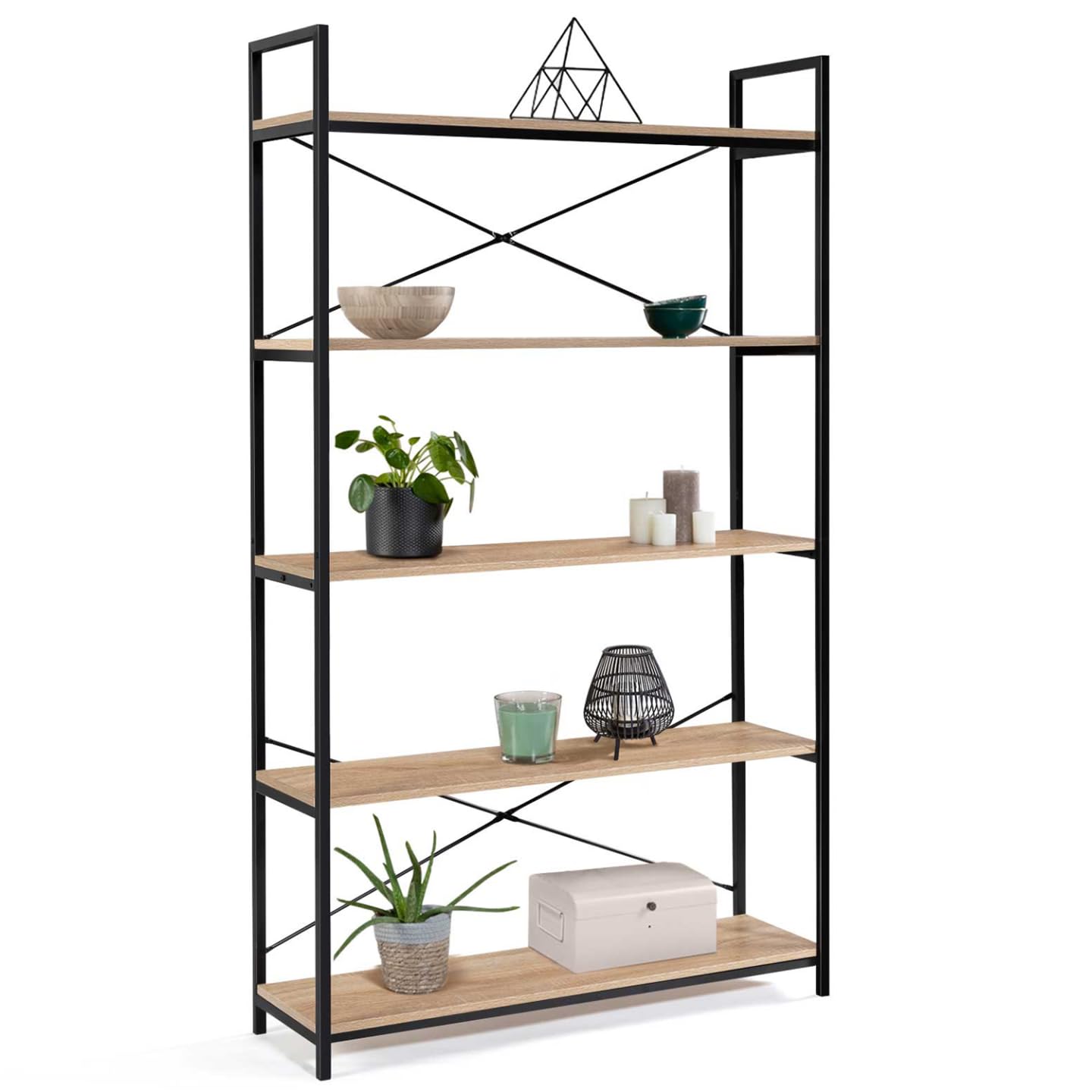 IDMarket - Etagère XL 5 Niveaux Detroit Design Industriel 170 cm