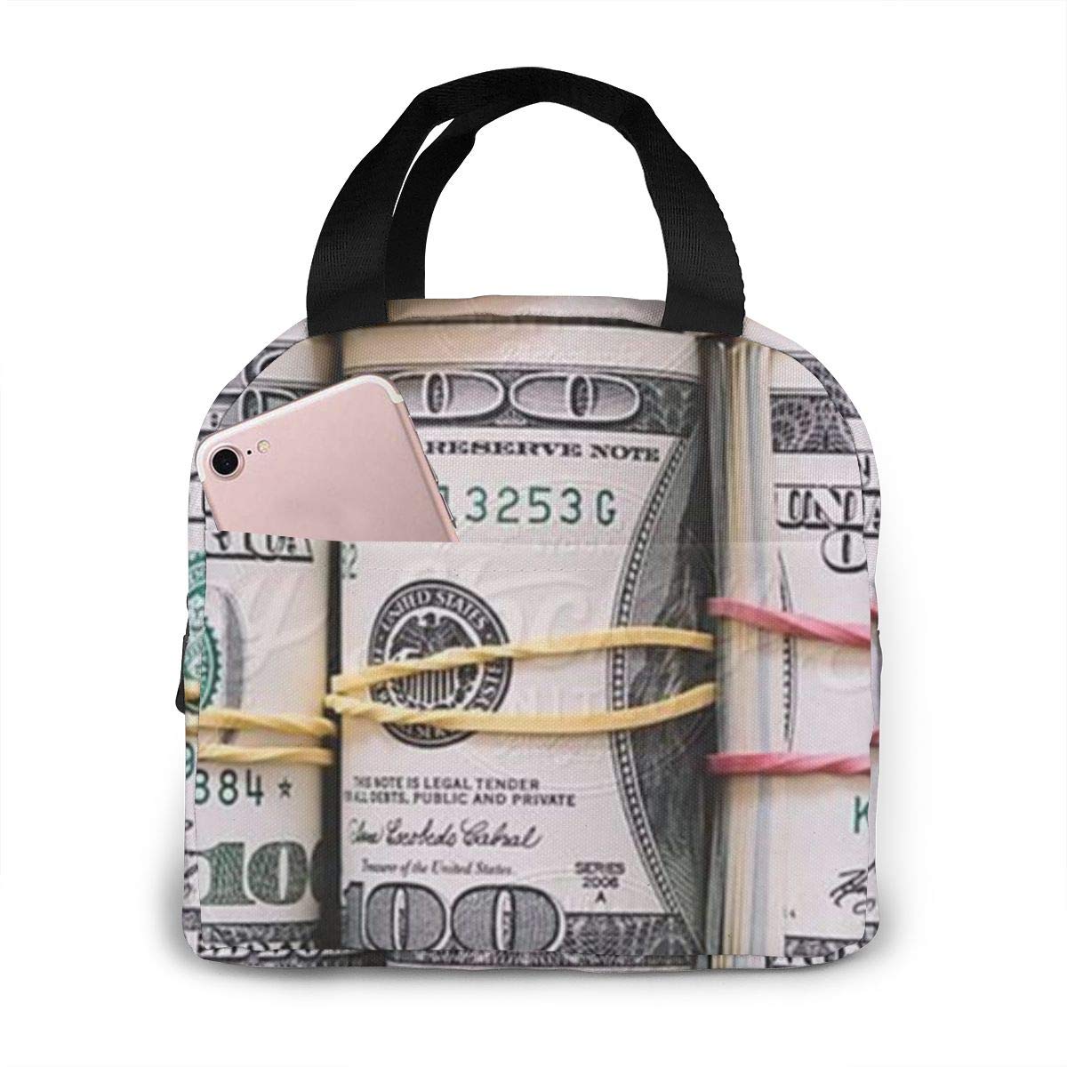 Amazon ランチバッグ お弁当 バッグ お金の芸術壁紙 保温バッグ 保冷保温 大容量 耐衝撃 防水 漏れ防止 絶縁 手提げ 食品収納 通勤 通校 旅行 子供用 メンズ レディース ランチバッグ ランチ巾着 ランチベルト オンライン通販