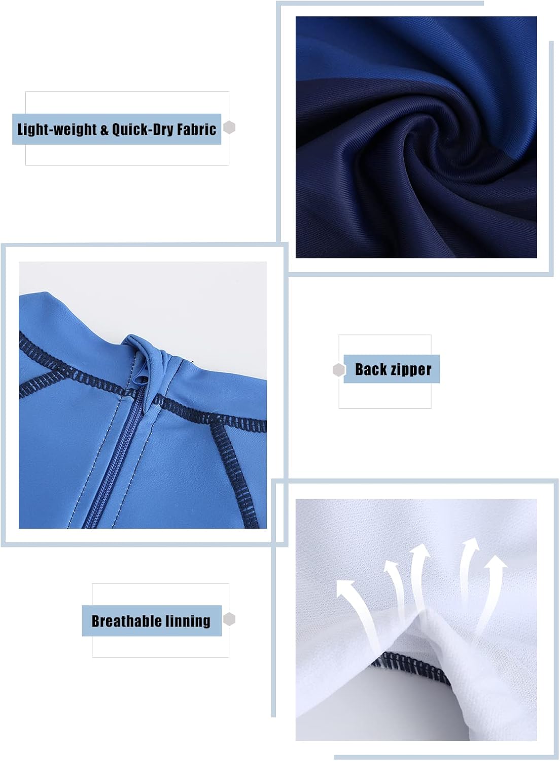 Boys Rash Guard Swimsuits One Piece Short Sleeve Swim Shirt for Kids UPF 50+ Sun Protection Bathing Suits - Image 3