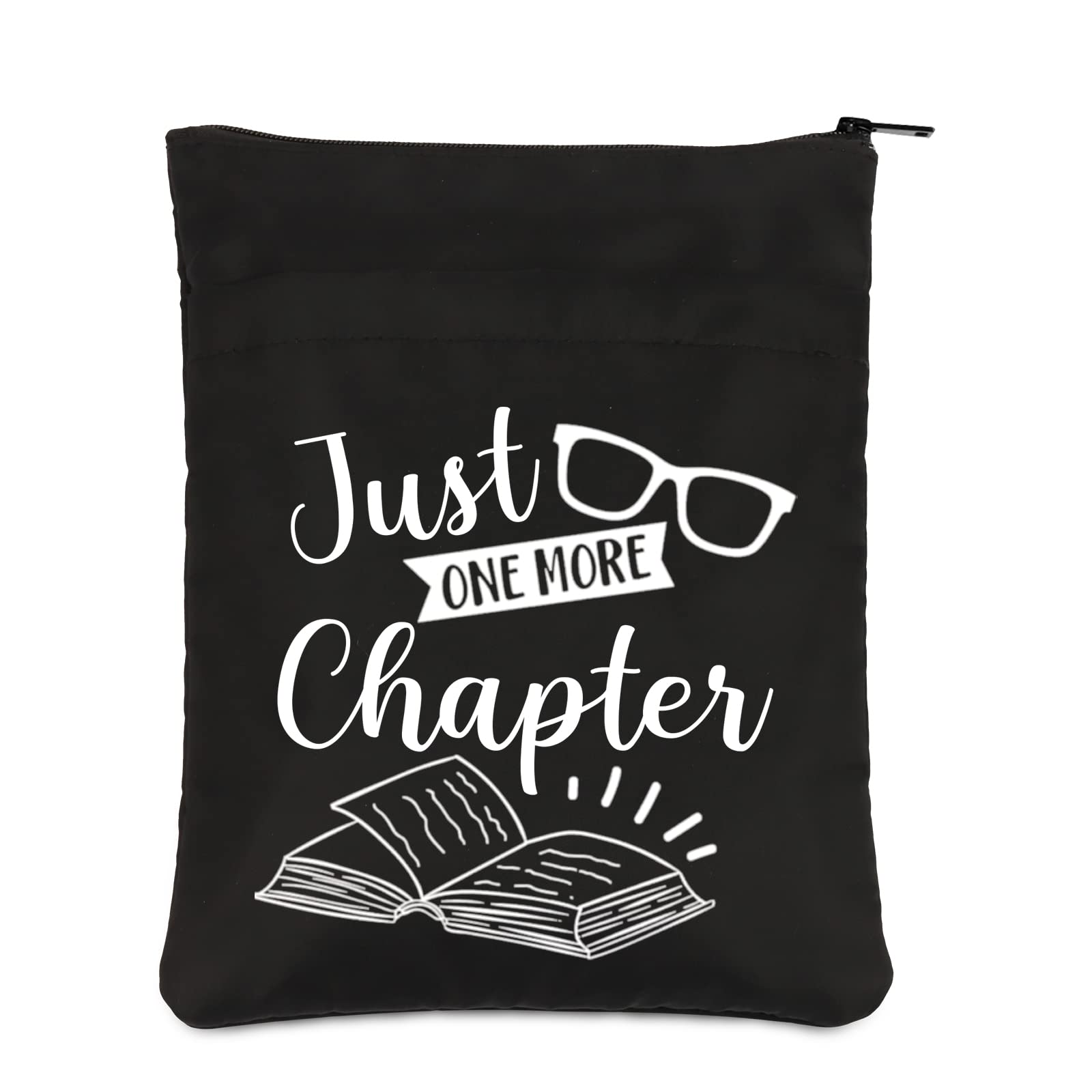 PLITI Bookworm Book Sleeve Librarian Appreciation Gift Book Lover Gift Just One More Chapter Book Protector for Women (More Chapter BSBL)