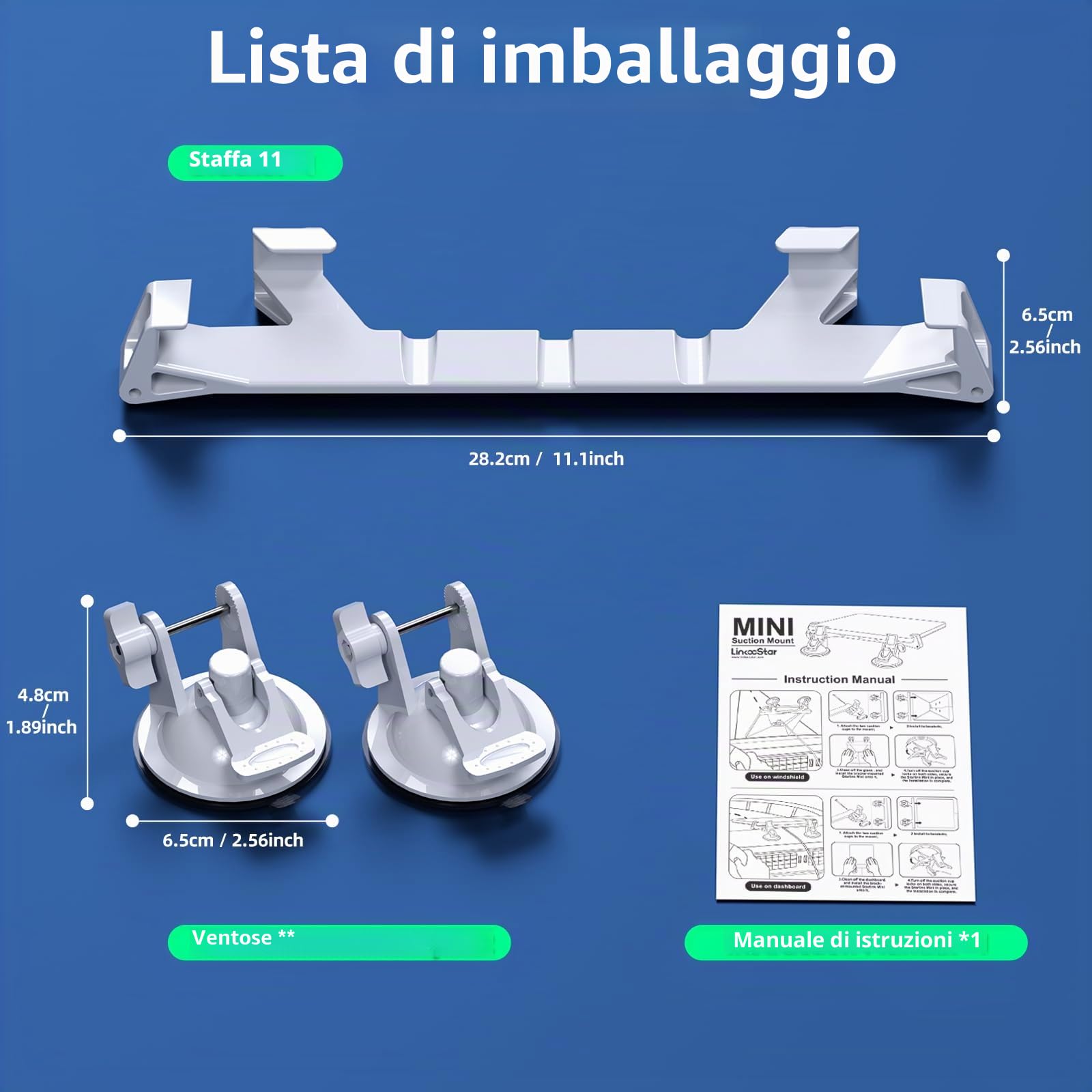 Starlink - Mini supporto ventosa per cruscotto e parabrezza, kit di montaggio sicuro per la maggior parte dei veicoli