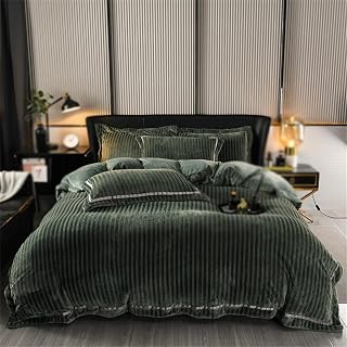 RSOCHS Soft Warm Hand Bedding Set Flat Sheet PillowcaseVelvet Down Quilt Cover Set (Color : D, Size : 220 * 240cm)