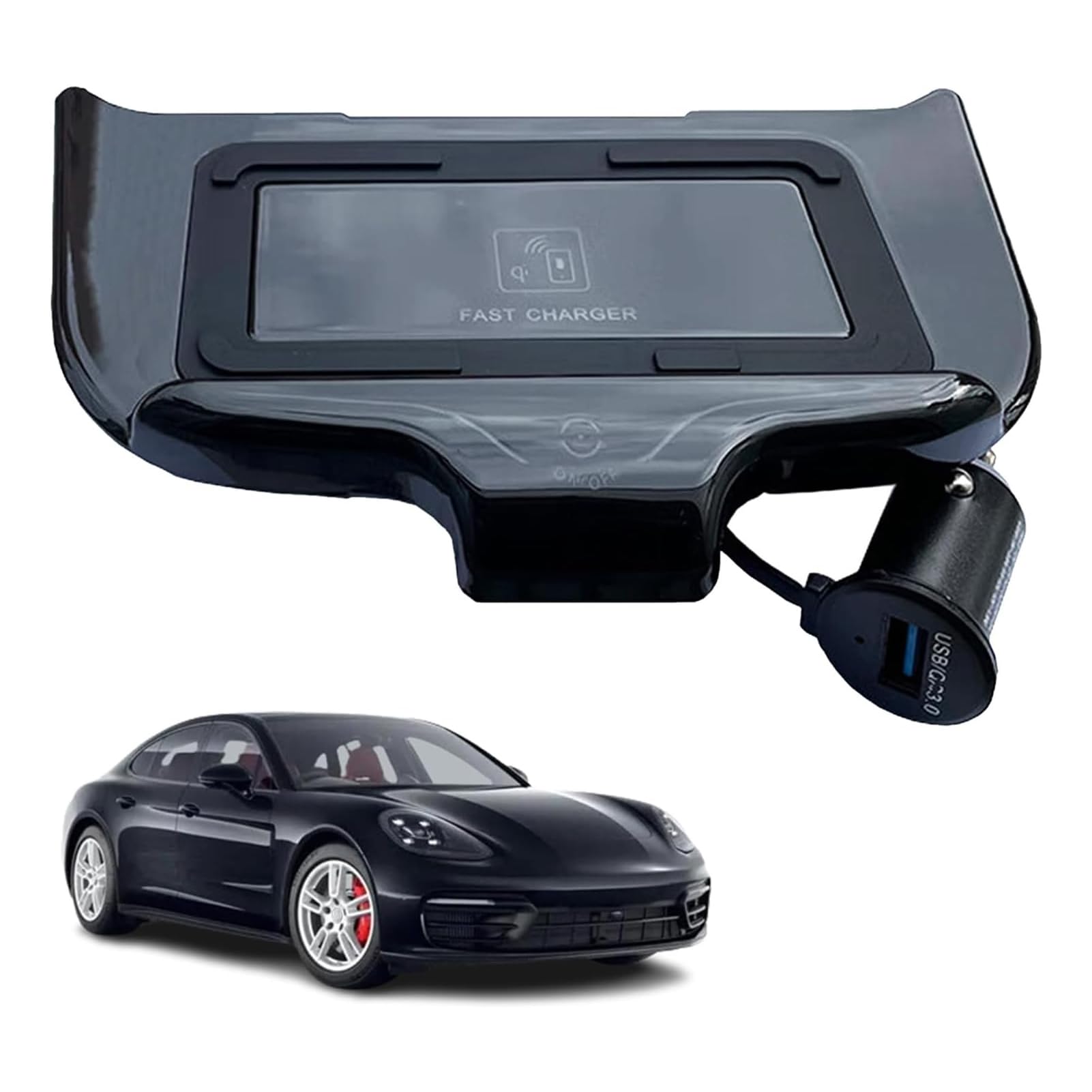 Bezprzewodowa ładowarka Samochodowa Telefonu do Porsche Panamera (2017-2023), Konsola środkowa Akcesoria Podkładka ładująca, Szybka ładowarka do i-Phone Sam-sung