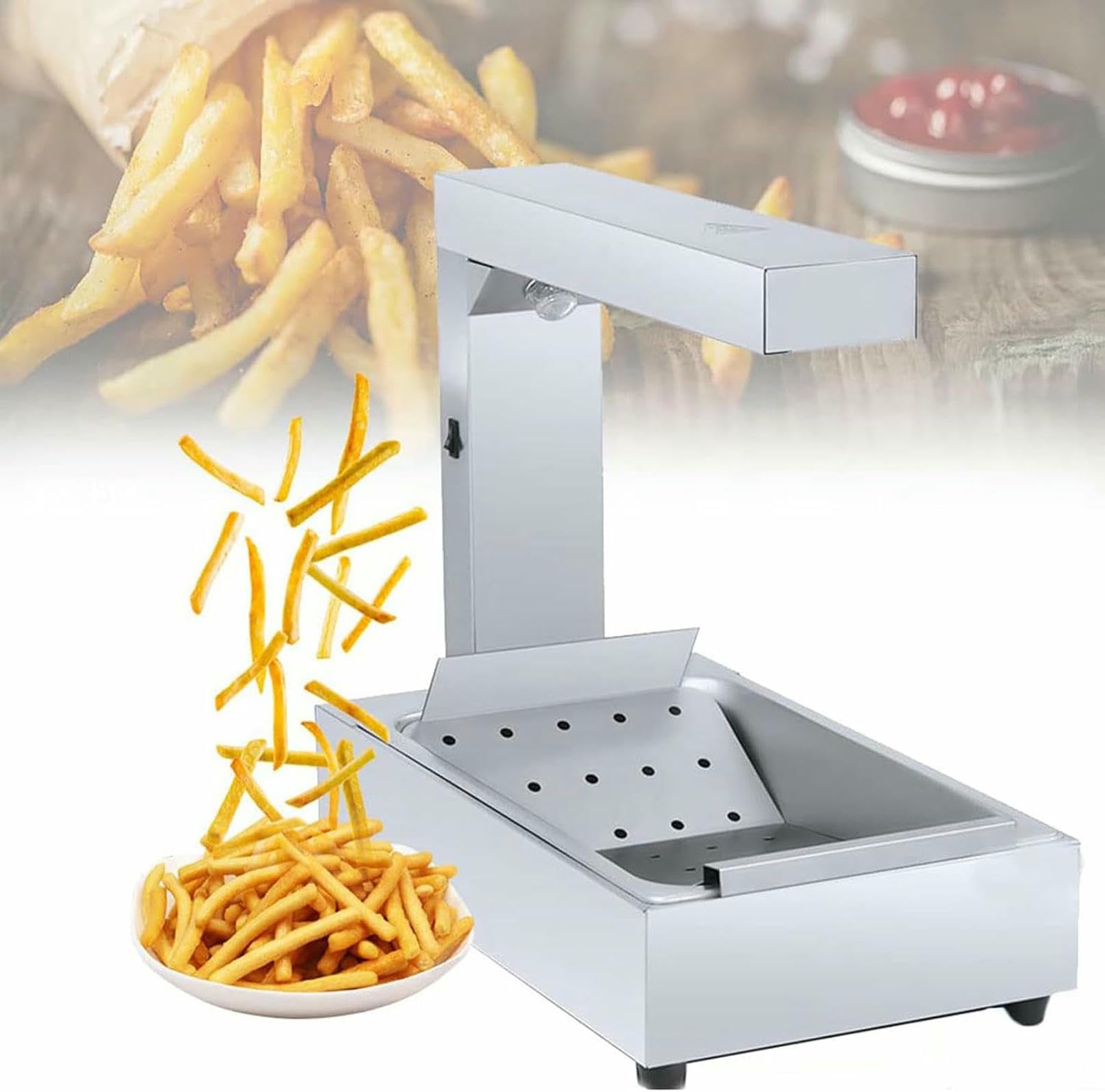 Kommerzieller Lebensmittelwärmelampe, Edelstahl-Heizschrank für Snack-Bars und Fast-Food-Restaurants, perfekt für die Bewahrung von Pommes Fries heiß