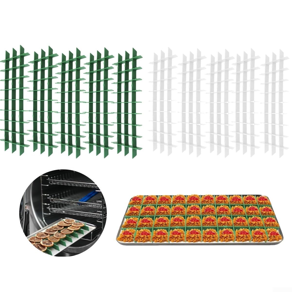 Confezione da 5 separatori per liofilizzatore per la conservazione del raccolto, divisori in polipropilene resistente (verde), ideali per un'efficiente liofilizzazione