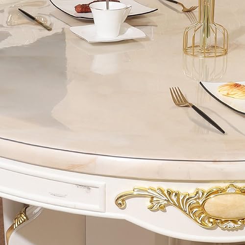 Miniatura 5 de KDDFN Mantel transparente, alfombrilla de escritorio, fácil de limpiar, protector de mesa de PVC transparente, protector de mantel transparente,