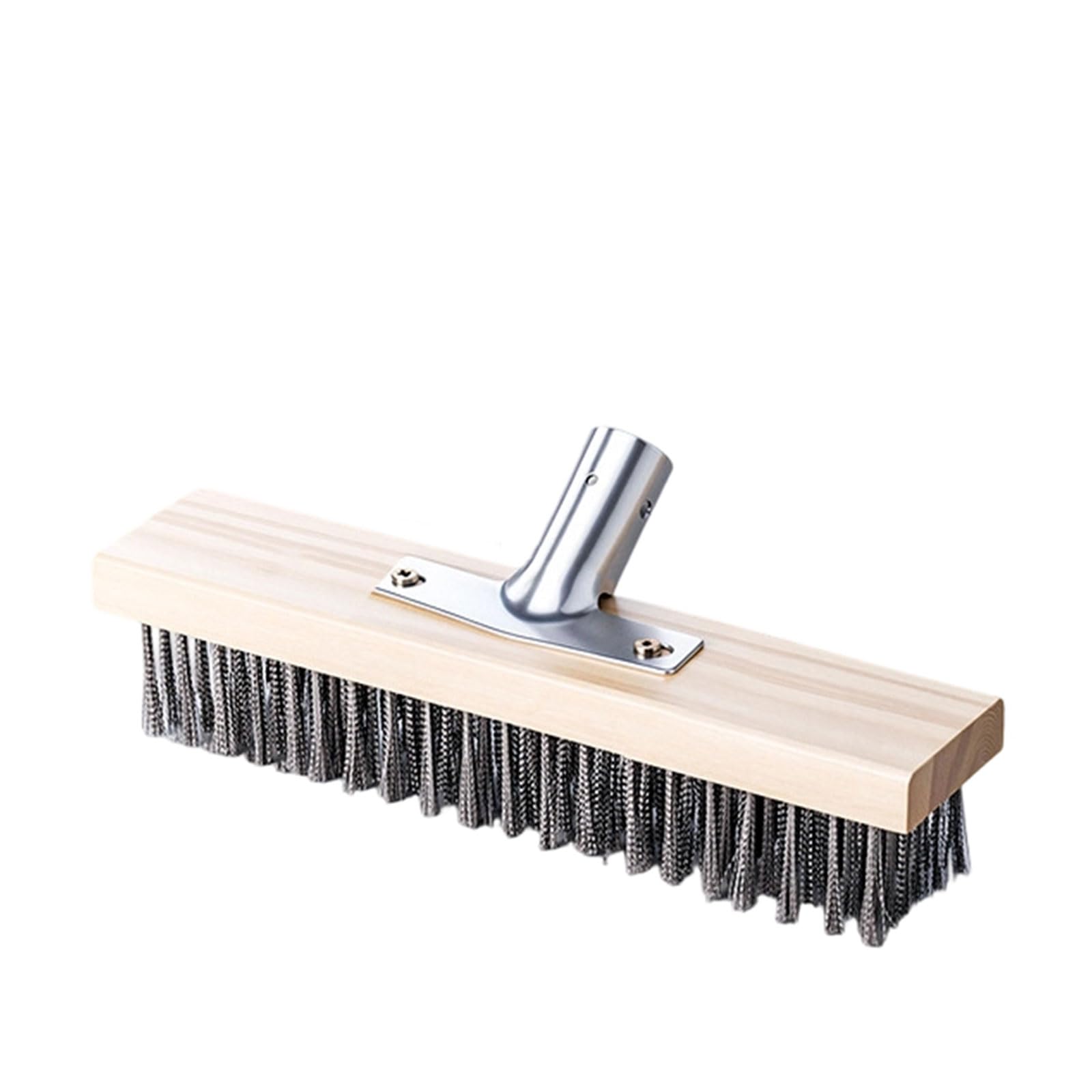 Oxxggkao Deck Scrub Brush Ground Scrubber Wood Handle and Aggressive Wire Bristles for Concrete, Grout, Garage, Patio Stain Removal Scrub Brush