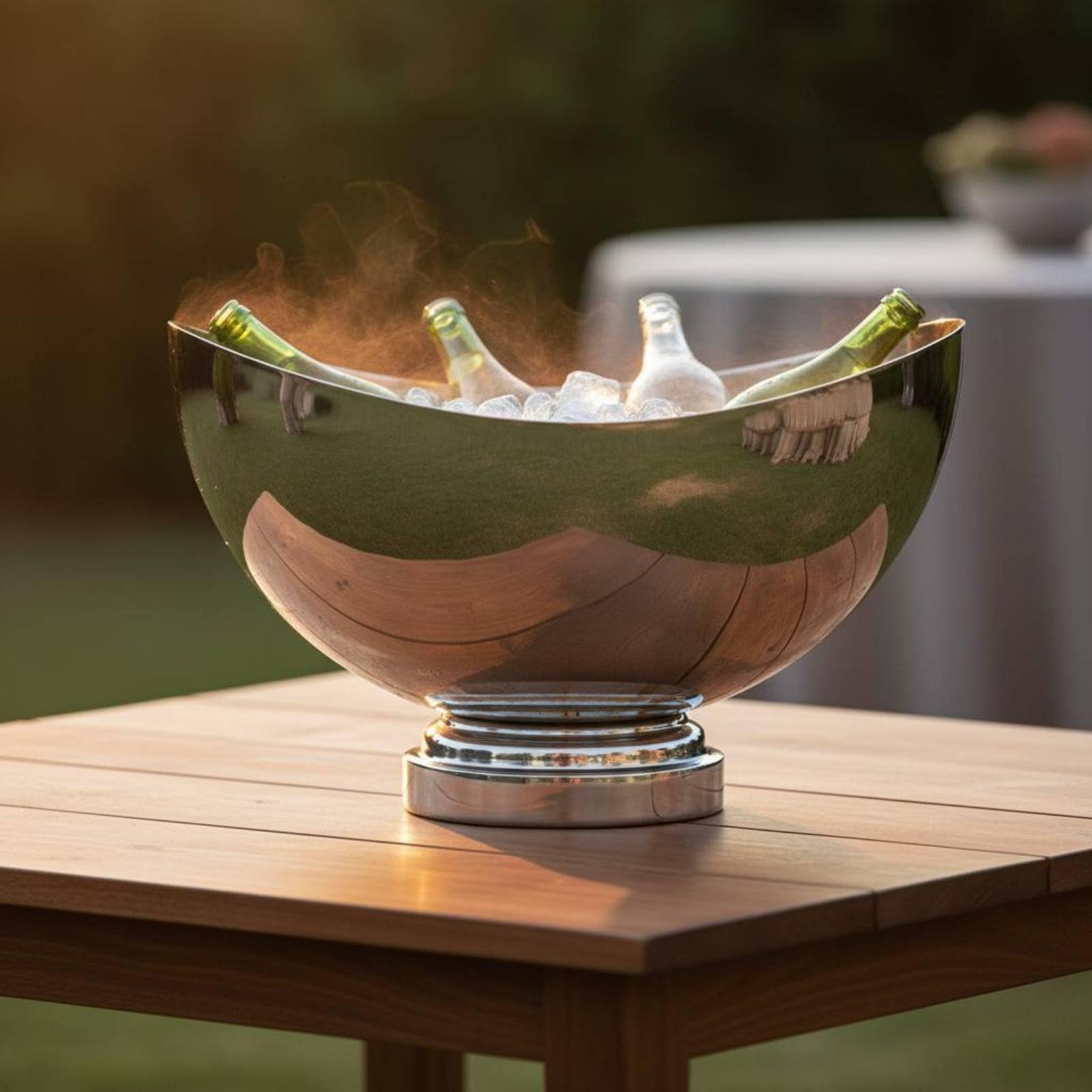Cubitera de Champán Cubo de Hielo de Botellas Cubeta para Bebidas con Acero Inoxidable y Limpieza Rápida Adecuada para Servicio Continuo Catering Bodas Cumpleaños, Plata, Yuanbao