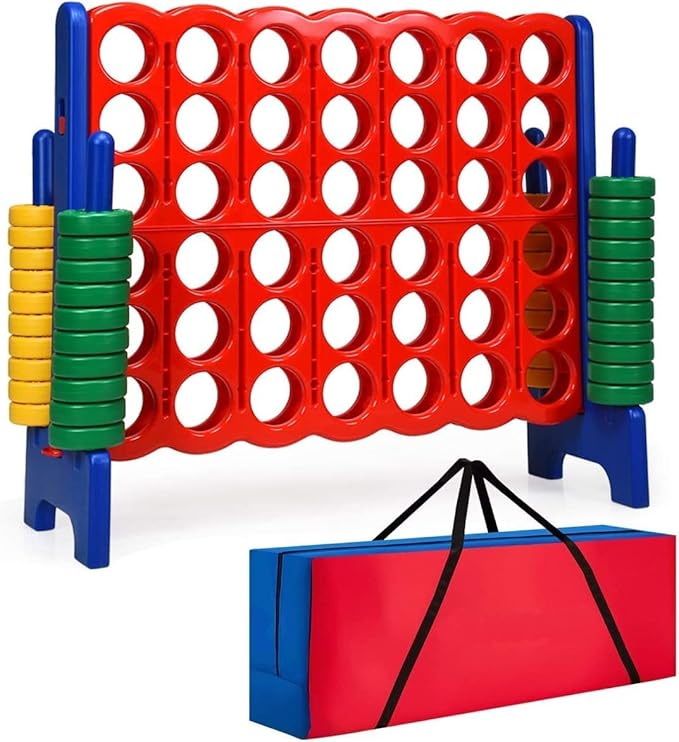 COSTWAY Giant Connect 4 Game Set and Storage Carrying Bag, Four in A
