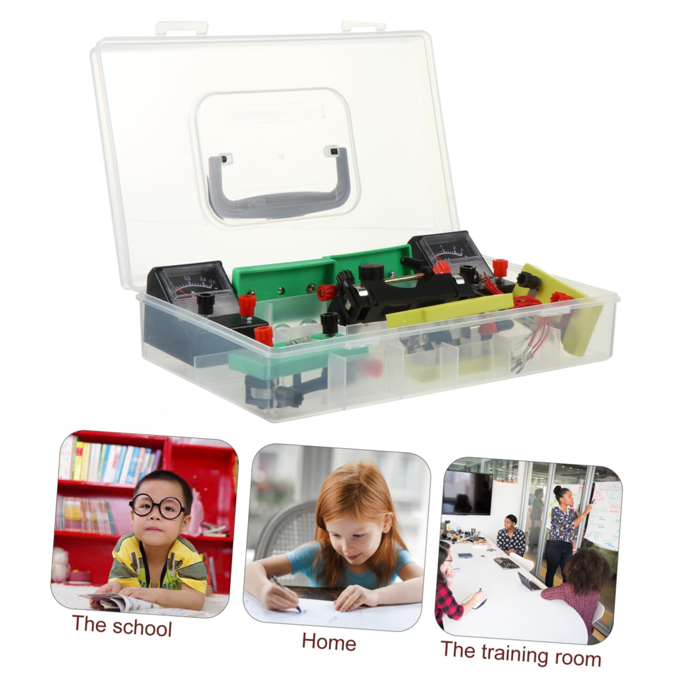 PLAFOPE Kit Électricité Scolaire Portable en PVC pour Élèves et Enseignants Équipement Pédagogique Facile à Transporter pour Expériences de Physique Collège Couleur Aléatoire