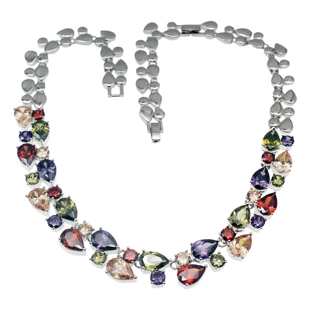 Vanessa Multi Gemstone Jewelry Sets for Women, Sparkling Garnet Amethyst Morganite Peridot Topaz Gifts For Her