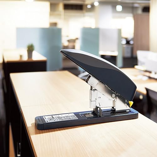 Miniatura 7 de Kokuyo Latch Kiss Heavy Duty Stapler, up to 240 Sheets High Capacity, Alignment Guide, Durable Office Desk Staplers, Japan Import (SL-M220)