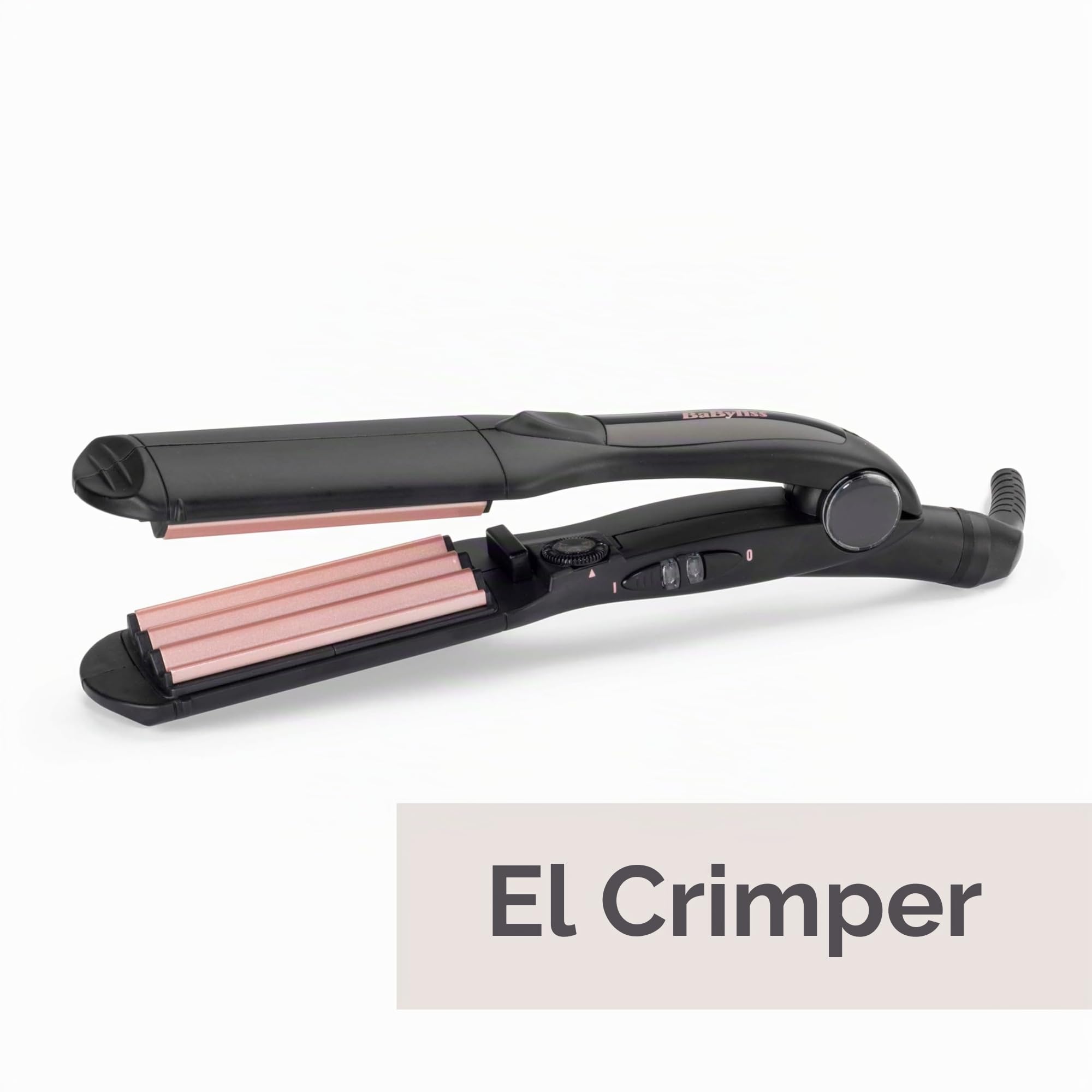 BaByliss Plancha de Crimpar - placas de cerámica con turmalina, 10 temperaturas hasta 210°C, herramienta profesional para crear volumen y textura, Rizador, Texturizador, Negro, 2165CE