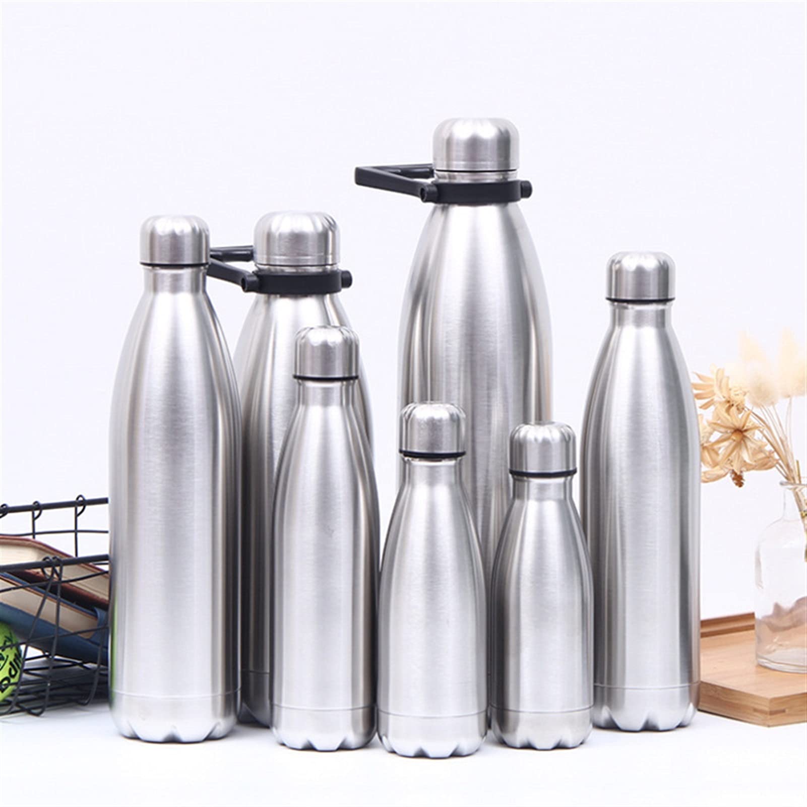 Botella de agua deportiva con termo aislado, botella de agua de acero inoxidable, botella de agua portátil para beber, gimnasio, deportes, ciclismo, artículos para beber, regalos escolares (1800 ml, p