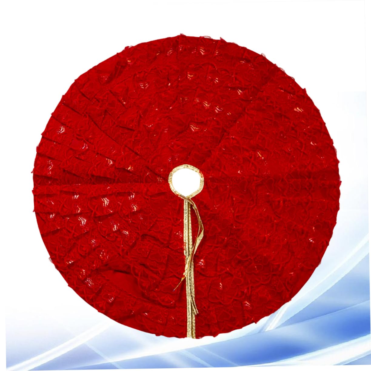 Cabilock 2 Pz Grembiule Gonna Albero Di Natale Gonna Base Albero Di Natale Arredamento Del Pavimento Gonna 'albero Delle Vacanze Addobbi Natalizi Abito Di Pizzo Pieghettato Rosso
