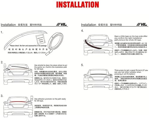 Miniatura 7 de Alerón de maletero de fibra de carbono compatible con Audi A5 2008-2017 de 2 puertas Coupé Baúl Lip High Kick Rear Wing Spoiler Body Kits de salida